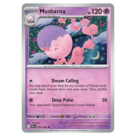 Musharna 036 card from the Pokemon set Black Bolt