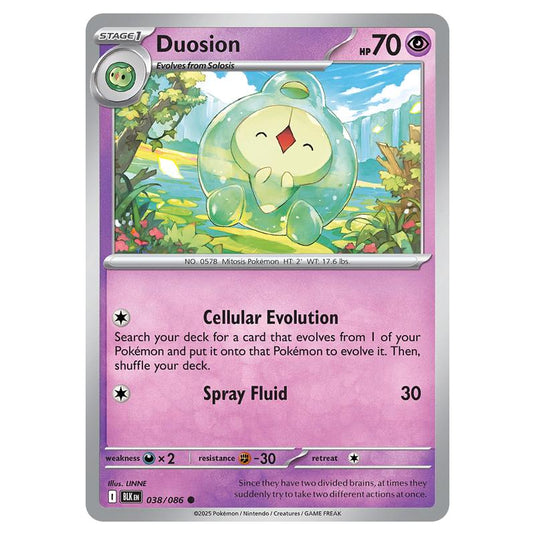 Duosion 038 card from the Pokemon set Black Bolt