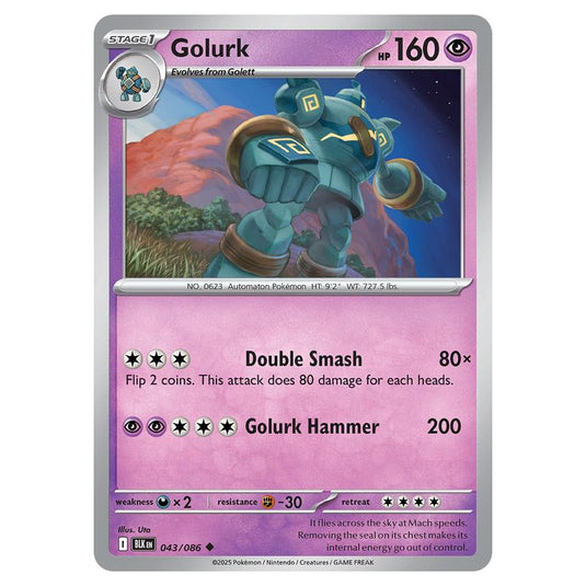Golurk 043 card from the Pokemon set Black Bolt