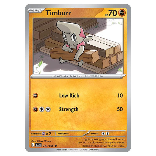 Timburr 047 card from the Pokemon set Black Bolt