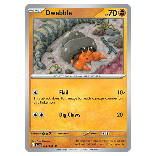 Dwebble 051 card from the Pokemon set Black Bolt
