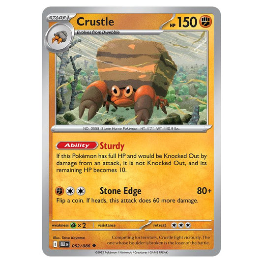 Crustle 052 card from the Pokemon set Black Bolt