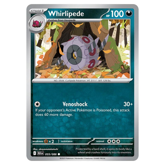 Whirlipede 055 card from the Pokemon set Black Bolt