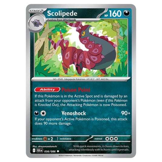 Scolipede 056 card from the Pokemon set Black Bolt
