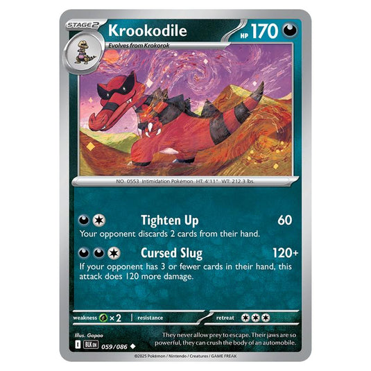 Krookodile 059 card from the Pokemon set Black Bolt