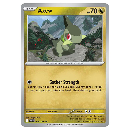 Axew 068 card from the Pokemon set Black Bolt