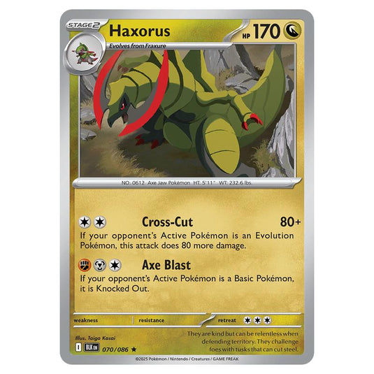 Haxorus 070 card from the Pokemon set Black Bolt