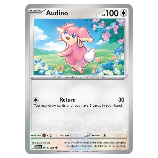 Audino 074 card from the Pokemon set Black Bolt