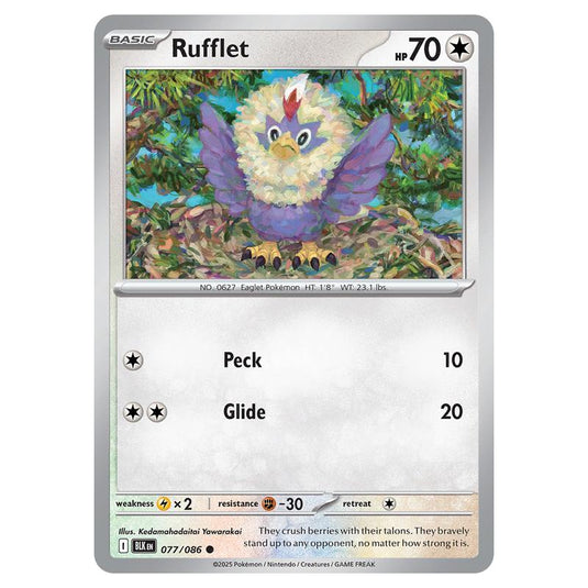 Rufflet 077 card from the Pokemon set Black Bolt