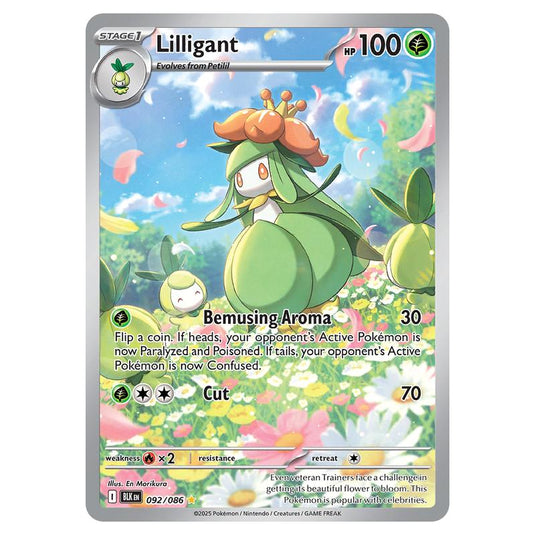 Lilligant 092 card from the Pokemon set Black Bolt