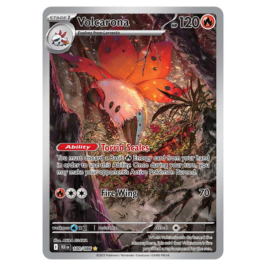 Volcarona 100 card from the Pokemon set Black Bolt