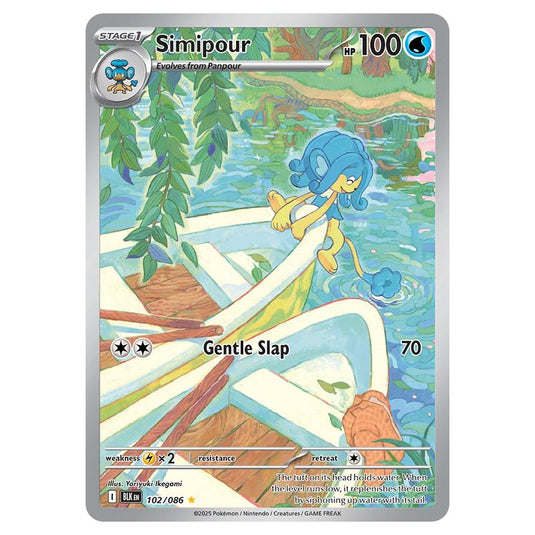 Simipour 102 card from the Pokemon set Black Bolt
