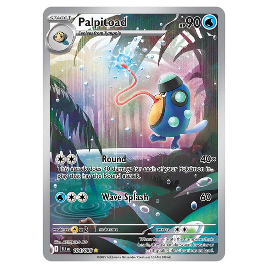 Palpitoad 104 card from the Pokemon set Black Bolt