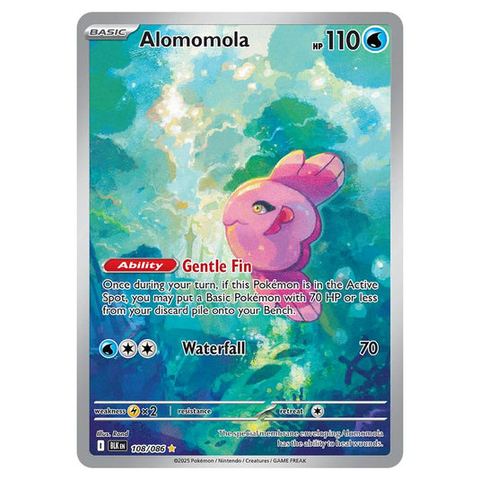 Alomomola 108 card from the Pokemon set Black Bolt