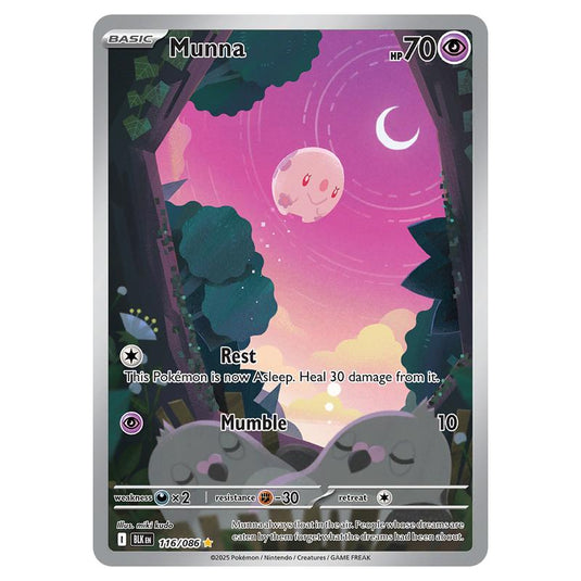 Munna 116 card from the Pokemon set Black Bolt