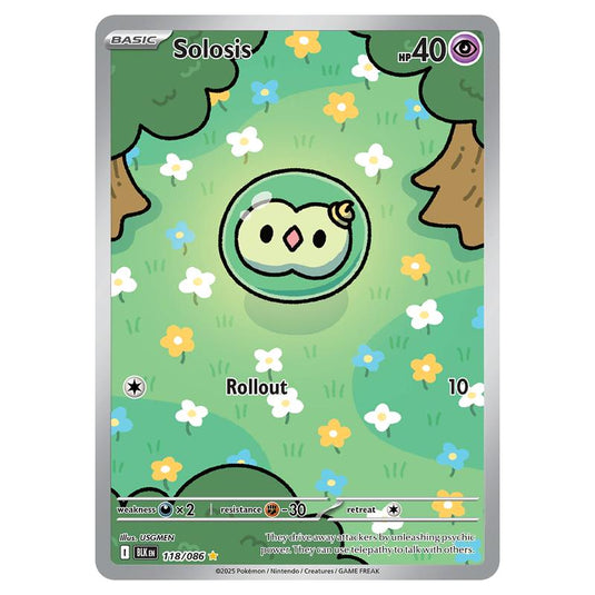 Solosis 118 card from the Pokemon set Black Bolt