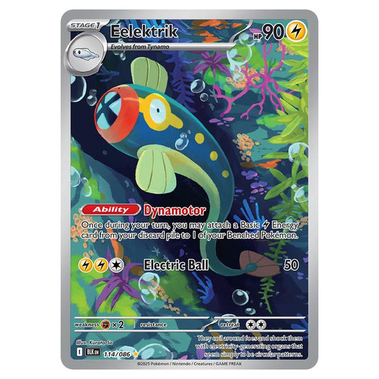 Eelektrik 114 card from the Pokemon set Black Bolt