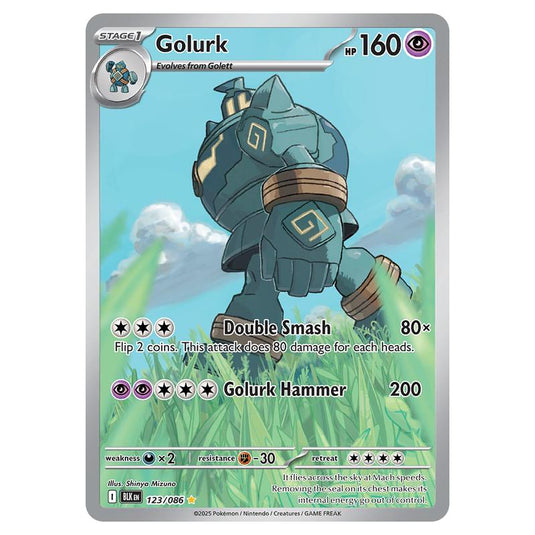 Golurk 123 card from the Pokemon set Black Bolt