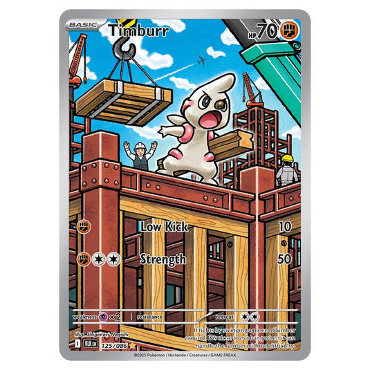 Timburr 125 card from the Pokemon set Black Bolt