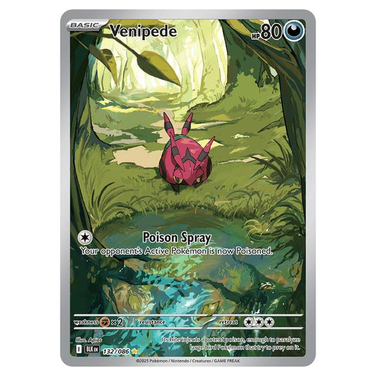Venipede 132 card from the Pokemon set Black Bolt