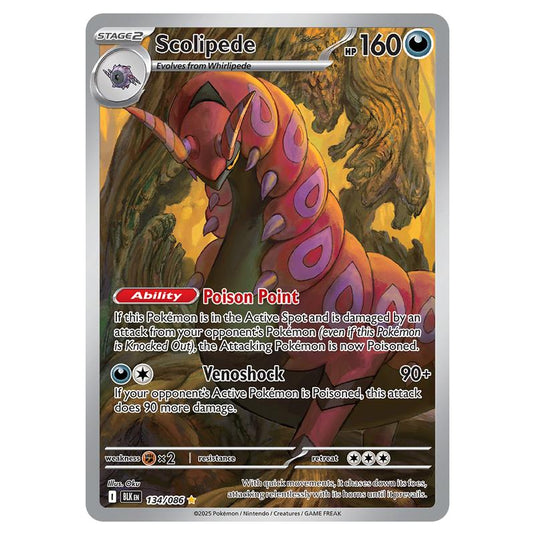 Scolipede 134 card from the Pokemon set Black Bolt