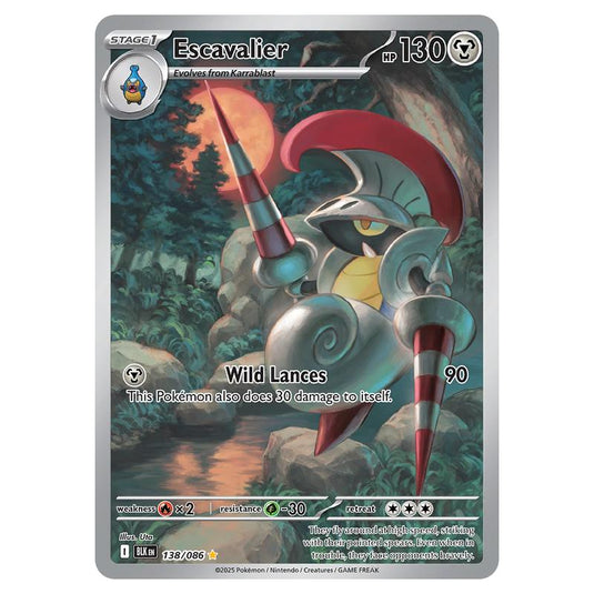Escavalier 138 card from the Pokemon set Black Bolt