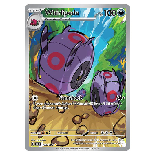 Whirlipede 133 card from the Pokemon set Black Bolt