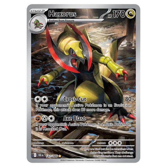 Haxorus 147 card from the Pokemon set Black Bolt