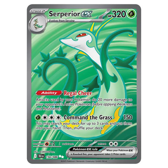 Serperior ex 156 card from the Pokemon set Black Bolt