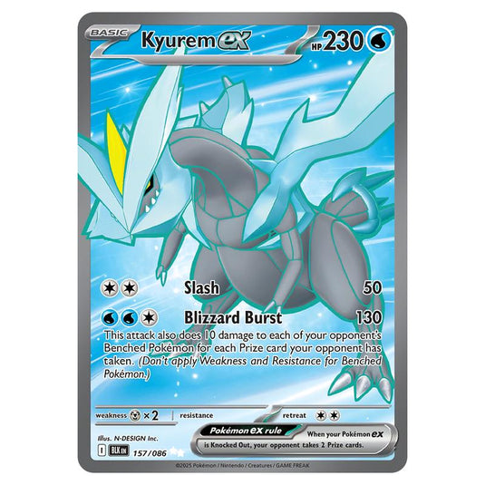 Kyurem ex 157 card from the Pokemon set Black Bolt