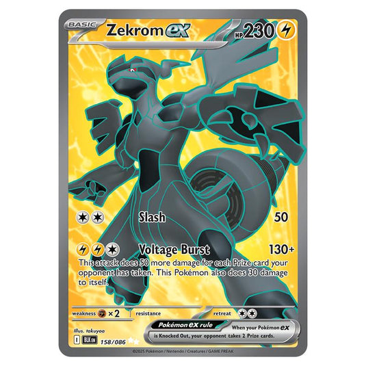 Zekrom ex 158 card from the Pokemon set Black Bolt