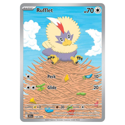 Rufflet 154 card from the Pokemon set Black Bolt