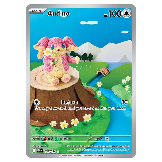 Audino 151 card from the Pokemon set Black Bolt