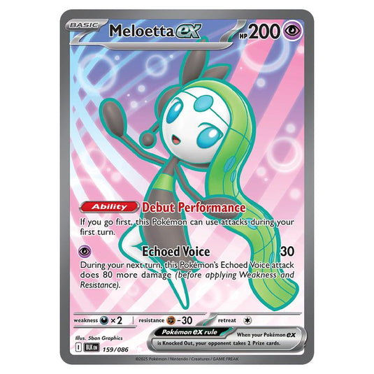 Meloetta ex 159 card from the Pokemon set Black Bolt