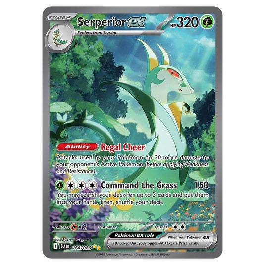 Serperior ex 164 card from the Pokemon set Black Bolt