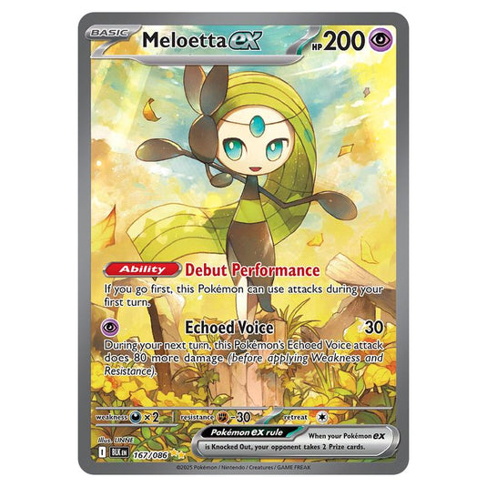 Meloetta ex 167 card from the Pokemon set Black Bolt