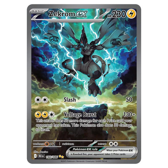 Zekrom ex 166 card from the Pokemon set Black Bolt