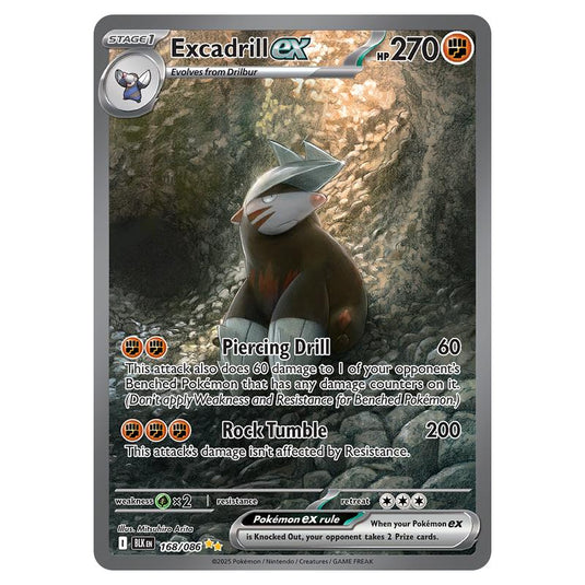 Excadrill ex 168 card from the Pokemon set Black Bolt
