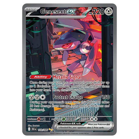 Genesect ex 169 card from the Pokemon set Black Bolt
