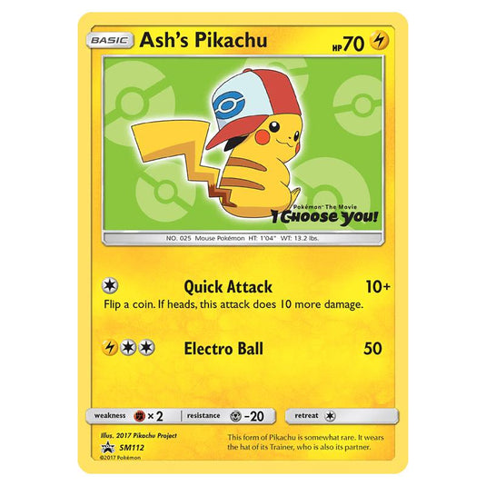 Pokemon - Sun & Moon - SM Black Star Promos - Ash's Pikachu - SM112 EX