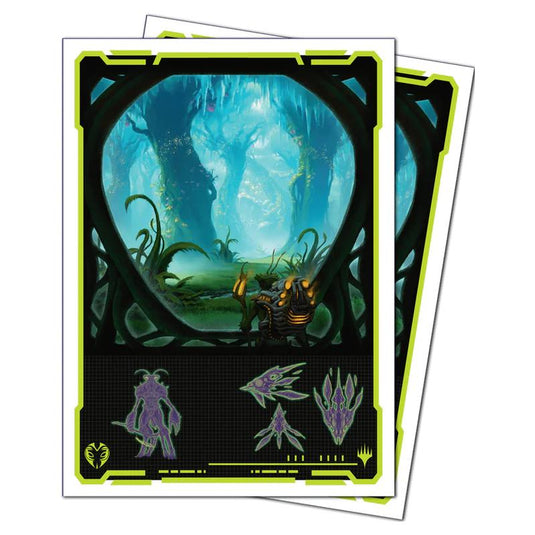 Ultra Pro - Magic The Gathering - Edge Of Eternities - Apex Deck Protector Sleeves - 105 Sleeves - Green Mythic