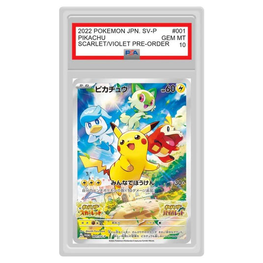 Pokémon - Scarlet/Violet Pre-Order - Pikachu- 001/SV-P - JPN  (PSA 10 Graded Slab)
