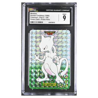 Pokemon - Bandai Carddass - Part 2 - Green Card - Prism Holo - Mewtwo (CGC GRADE 9)