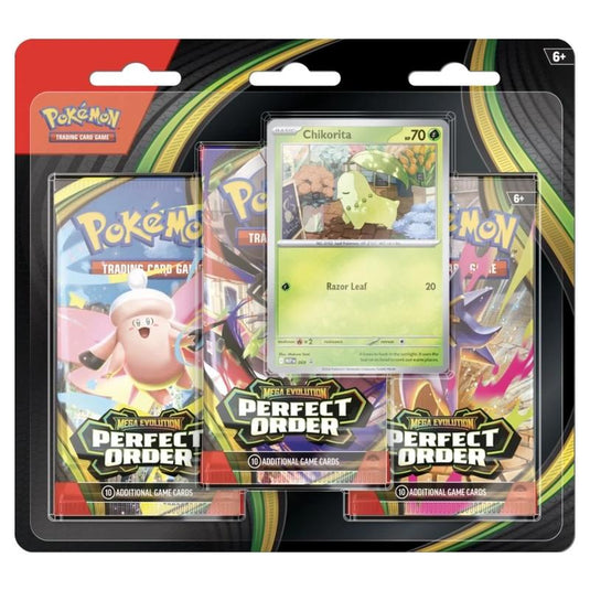 Pokemon - Mega Evolution - Perfect Order -  3-Pack Blister - Chikorita