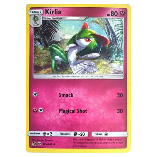 Pokemon - Sun & Moon - Burning Shadows - Kirlia - 92a/147