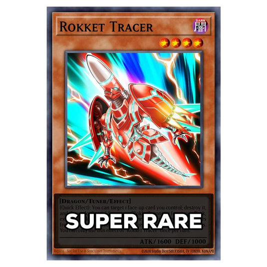 Rokket Tracer RA05-EN015 card from the Yu-Gi-Oh! set Rarity Collection 5