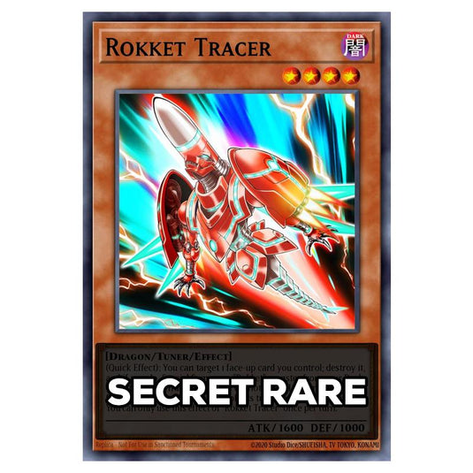 Rokket Tracer RA05-EN015 card from the Yu-Gi-Oh! set Rarity Collection 5