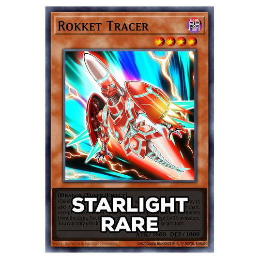 Rokket Tracer RA05-EN015 card from the Yu-Gi-Oh! set Rarity Collection 5
