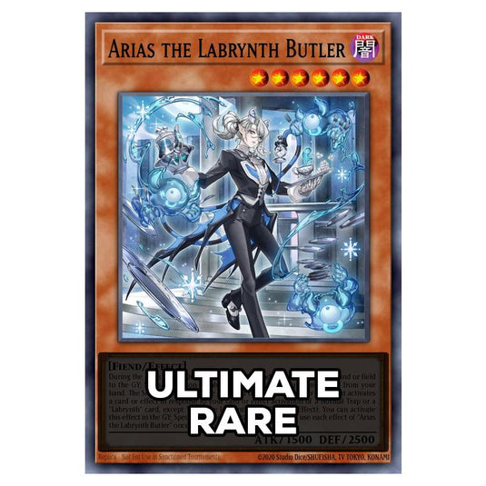 Arias the Labrynth Butler RA05-EN028 card from the Yu-Gi-Oh! set Rarity Collection 5