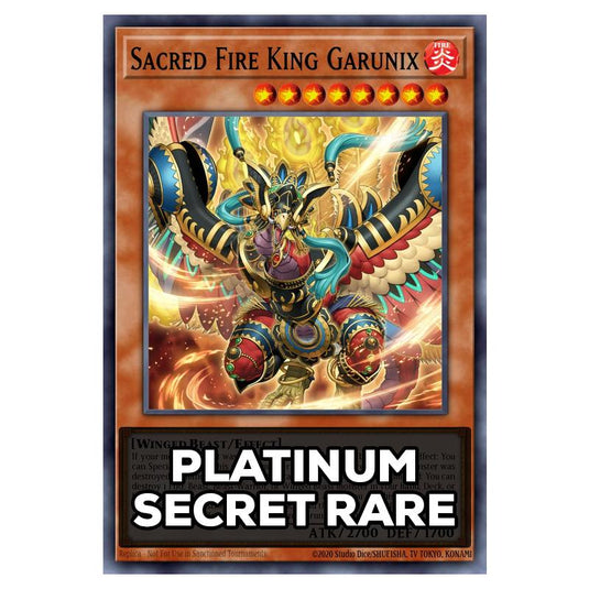 Sacred Fire King Garunix RA05-EN031 card from the Yu-Gi-Oh! set Rarity Collection 5